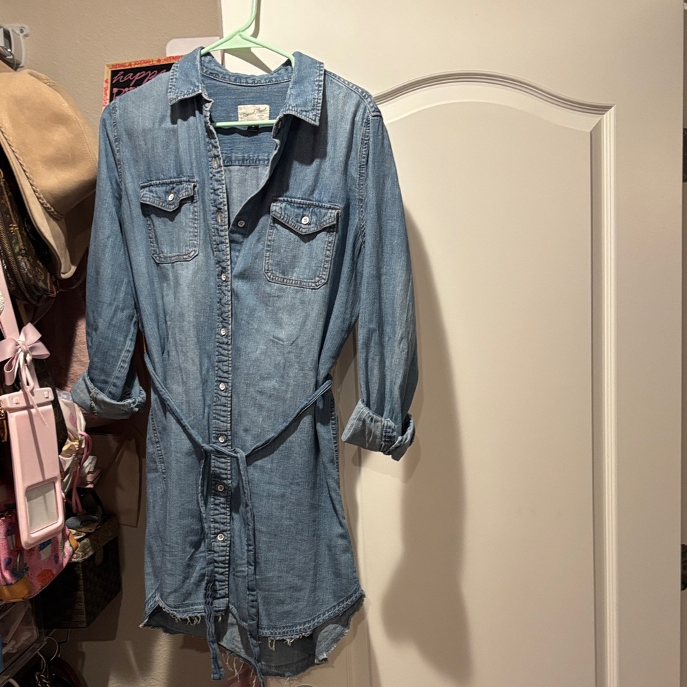 Universal Theead Denim raw hem dress- size M